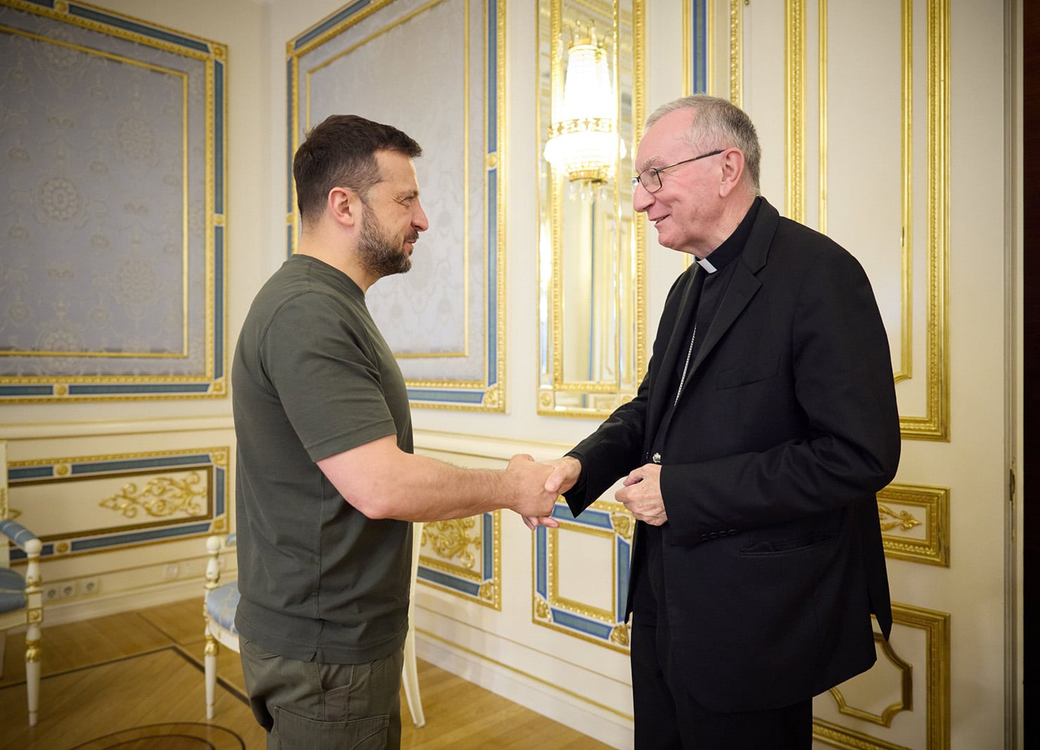 CARDINAL PIETRO PAROLIN AND VOLODYMYR ZELENSKYY