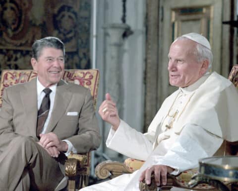 RONALD REAGAN ST. JOHN PAUL II 1987 MIAMI VISIT