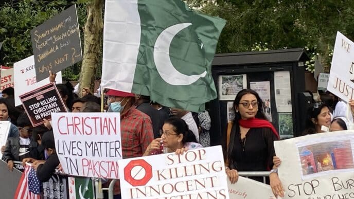 PAKISTAN CHRISTIAN PROTEST UNITED NATIONS